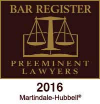 Bar Register Preeminent Lawyers | 2016 Martindale-Hubbell